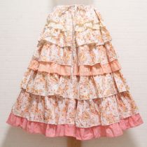 オレンジ系マーメイドガーデン段々スカート