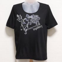 黒レタープリントTシャツ【9号】