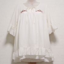 生成苺刺繍天日干しローンレイヤー風チュニック