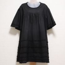 黒ローンティアードチュニックブラウス