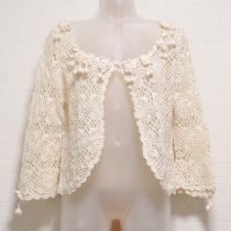 生成モチーフ付きクロッシェカーディガン