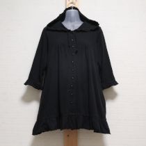 黒フード付きカットソーチュニック