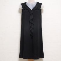 黒花モチーフカットソーチュニック【9号】