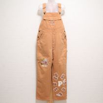 オレンジペアくま刺繍オーバーオール
