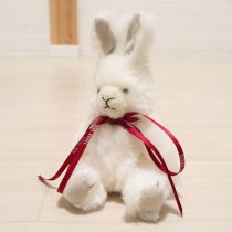 白リボンうさぎコサージュ