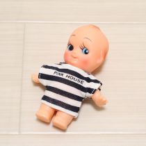 紺系ボーダーTシャツQPコサージュ