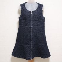 紺フラワー刺繍デニムチュニックブラウス【3(9号)】