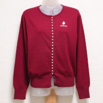 赤珠うさぎ刺繍入りカーディガン【3(M)】