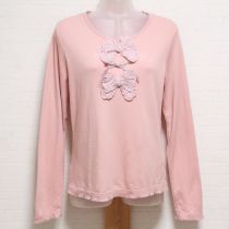 ピンクリボンモチーフ付きカットソー【3(M)】