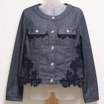 紺ケミカルレース使いデニムジャケット【3(9号)】