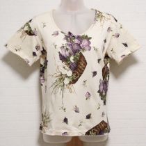 生成ライラック花かごリボン付きTシャツ