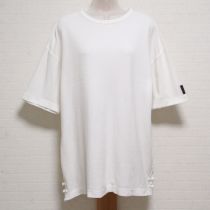白ロゴパッチワッフルリネンTシャツ【L】