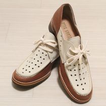 茶系パンチングコンビシューズ【S】