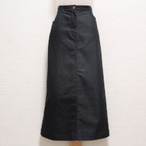 黒ロゴ刺繍ストレッチデニムスカート【L】