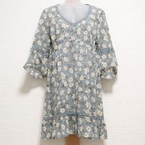 ブルーグレー野薔薇チュニック【11号】