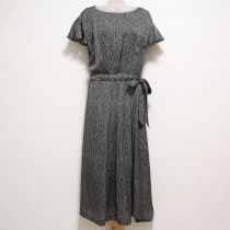 黒ドットプリントラップワンピース【4(11号)】