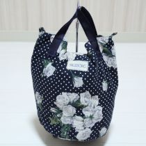 紺薔薇リースptキルティングミニバケツバッグショルダー付き