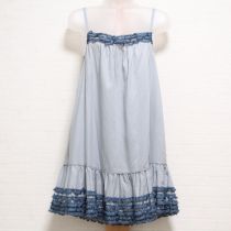 ブルー系ドットチュール使いローンチュニックキャミソール