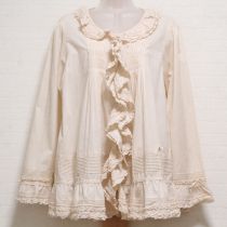 生成サテンリボン使いローンオーバーブラウス