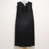 黒フロントフリルデザインポンチワンピース【3(9号)】