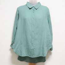 エメラルドバックロングリネンシャツ