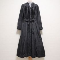 黒系花モチーフ使いデニムワンピース【3(9号)】