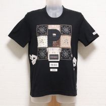 黒パッチワーク小花Tシャツ【M】