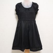 黒シャーリングローンチュニックブラウス