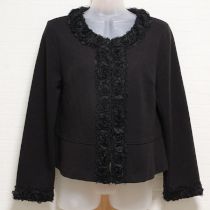 黒ローズレース使いカットソージャケット【9号】