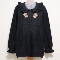 黒ジャム瓶刺繍ブラウス