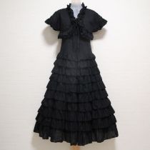 黒ボレロ付キャミソール段々ワンピース