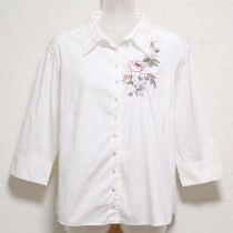白薔薇刺繍ブラウス【M】