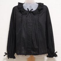 黒倒しタックローンブラウス