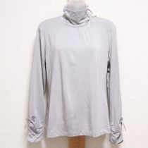 グレーリボン付きハイネックカットソー【4(11号)】