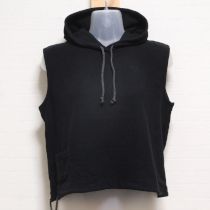 黒ロゴ刺繍フード付きカットソー