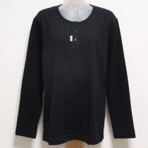黒異素材切替え長Tシャツ【L】