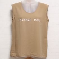 ベージュロゴ刺繍ノースリブラウス