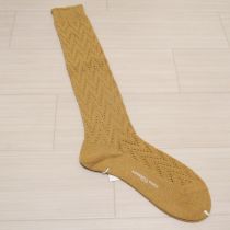 からし透かし編みハイソックス