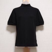 黒ロゴ刺繍入りハイネックカットソー【4(L)】