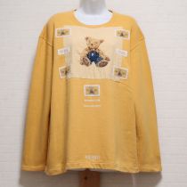 黄オーバーオールくま刺繍トレーナー【L】