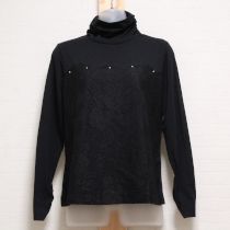 黒レース使いハイネックカットソー【9号】