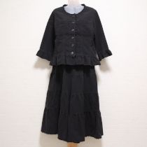 黒フリル使いジャケット&ワイドパンツ【4(L)】