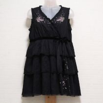黒ライラック刺繍段々チュニック
