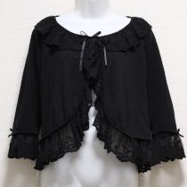 黒レース使いサテンリボンカーディガン