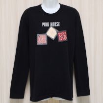 黒ハンカチptパッチ長Tシャツ【L】