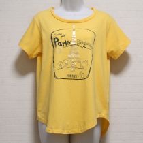 黄プリントTシャツ