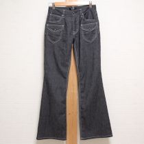 黒ビジュー付きポケットデニムパンツ【7号】