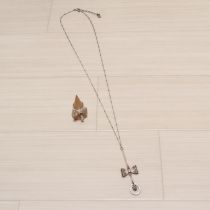 リボンモチーフネックレス&リングセット