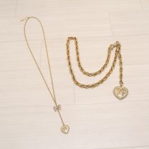 ハート&リボンモチーフチェーンベルト&ネックレス