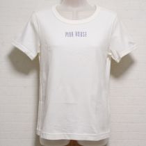 オフ白ロゴ入りTシャツ